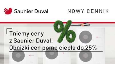Tniemy ceny z Saunier Duval! Obniżki cen pomp ciepła do 25%