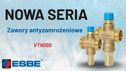 ESBE – nowa seria zaworów antyzamrożeniowych VTN100