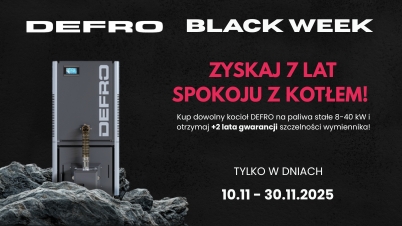 DEFRO – Black Week: 7 lat gwarancji na kocioł