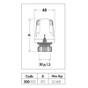 Głowica termostatyczna z wbudowanym czujnikiem cieczowym, z adapterem, seria 200