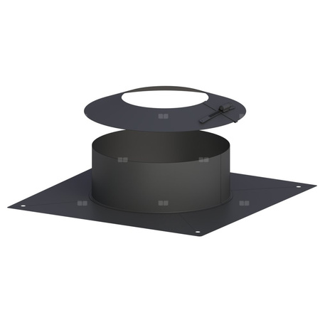 Króciec dylatacyjny fi60mm z kołnierzem malowany na czarno