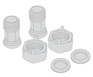 Komplet śrubunków do wodomierza DN20-BMETERS