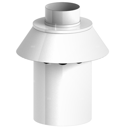 Zakończenie pionowe systemu TWIN JEREMIAS 360-TWIN35B stal nierdzewna fi 110/160 mm, dł. 250 mm, kolor wysoki połysk