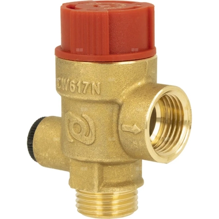 Zawór przelewowy AFRISO MS z wyjściem na manometr mosiądz 2,5 bar GZ x GW 1/2'' x 3/4''