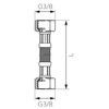 Wąż przyłączeniowy elastyczny FERRO z oplotem (stal), GW x GW, 3/8'' x 3/8'', długość 20 mm