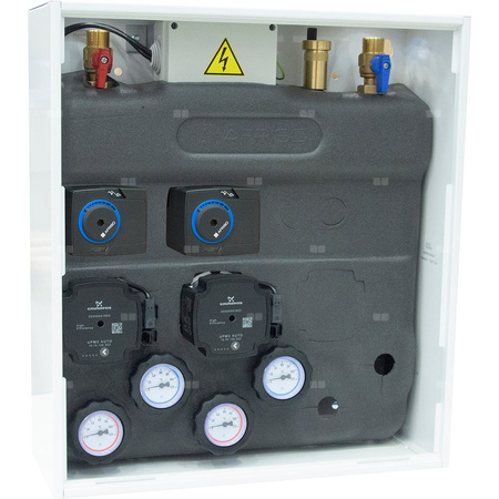 Grupa pompowa AFRISO PrimoBox AZB 455 GZ x GW 3/4'' x 3/4'', z zaworem mieszającym, z izolacją, z siłownikiem arm 141