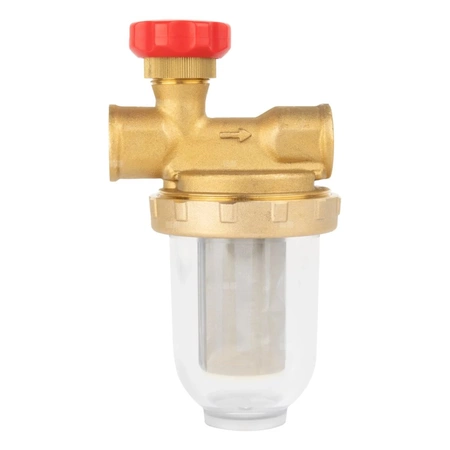 Filtr olejowy AFRISO V 1/2 - 500 Stjednorurowy fi 1/2''/1/2'' GW x GW, z wkładem stalowym, maks. przepływ 500 l/h