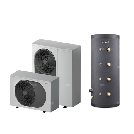 Pakiet 2 - Pompa ciepła powietrzna powietrze-woda monoblok TERMET Heat Gold 9 DC 5.9 kW 230 V + Zasobnik buforowy TERMET ENERGY 100