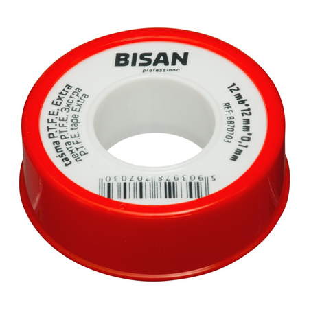 Taśma P.T.F.E. extra woda 0,10mm/12mm/12mb (rolka czerwona)