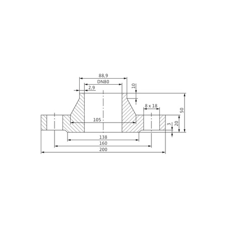 Zestaw przeciwkołnierzy stal nierdzewna, przył. DN 80 dł.190mm szer.190mm WILO