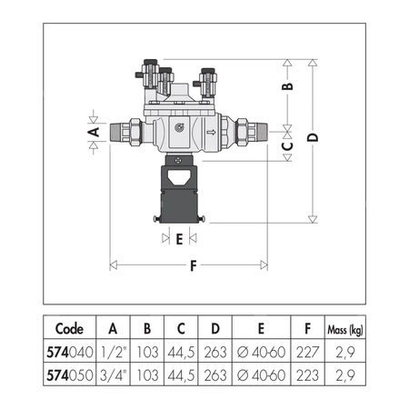 Izolator przepływów zwrotnych ze strefą obniżonego ciśnienia z możliwością nadzoru. 3/4" - Typu BA