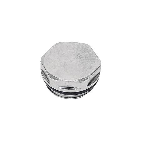 Korek FERRO zaślepiający z oringiem mosiądz (nikiel) GZ 1/2''