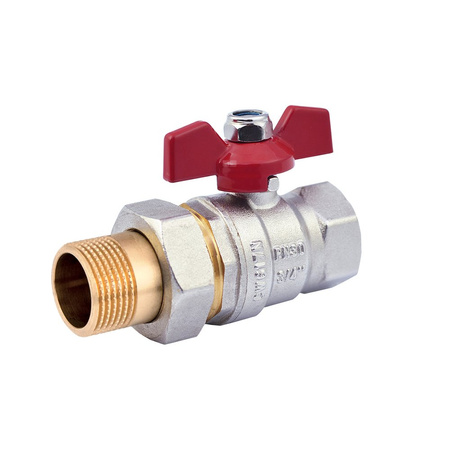 Zawór kulowy PERFEXIM PHA-007 mosiądz niklowany, PN30 3/4'' gz x gw, uchwyt: motylek