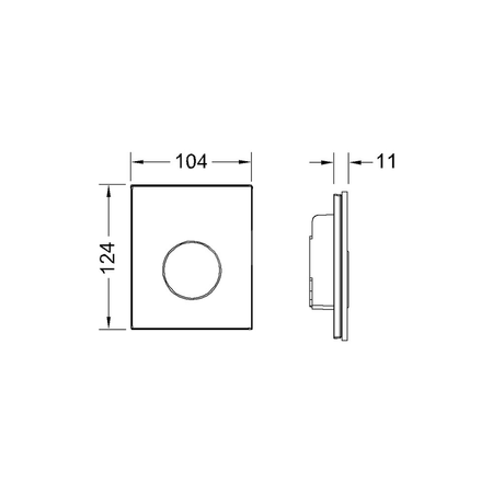 Przycisk spłukujący do stelaża do pisuaru (Mechaniczny) TECE loop szkło, kolor czarny / stal nierdzewna szczotkowana "anti-fingerprint"