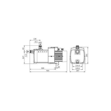 Pompa do zaopatrzenia w wodę Wilo-HiMulti 3-45 P/1/5/230, wielostopniowa pompa wirowa w wersji samozasysającej. Wysokosprawna hydraulika, niskie zużycie prądu i niezwykle zwarta konstrukcja dzięki optymalizacji silnika, cicha praca, 1~230V
