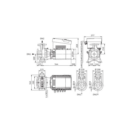 Pompa obiegowa blokowa Wilo-Stratos GIGA B 80/1-27/4,5-R1 o najwyższej sprawności z silnikiem EC i elektronicznie regulowanym dopasowaniem wydajności, o konstrukcji dławnicowej. Jednostopniowa, niskociśnieniowa pompa wirowa z przyłączem kołnierzowym i usz