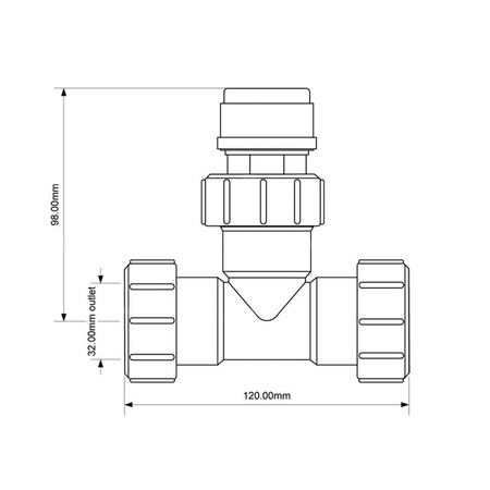 Trójnik z zaworem napowietrzającym 32mm