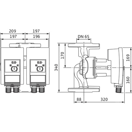 Pompa obiegowa WILO Yonos MAXO-D 65/0,5-16 PN6/10 1 x 230 V 50/60 Hz, PN 6/10bar