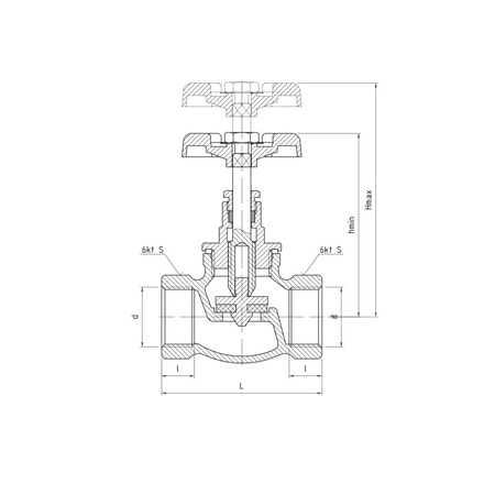 Zawór wodny PERFEXIM 3098 gw 1 1/2'' x gw 1 1/2''