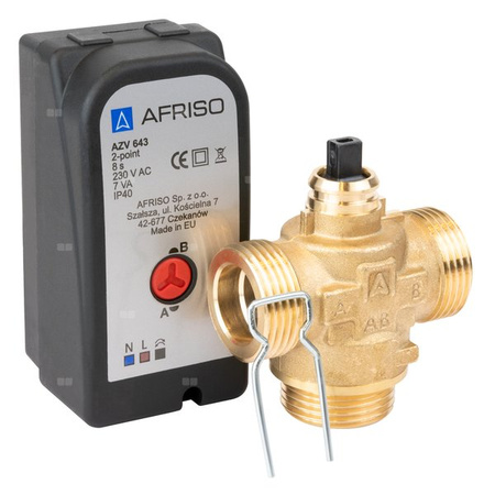 Zawór strefowy 3-drog. AZV 643 DN20, G1", Kvs 8 m3/h-AFRISO