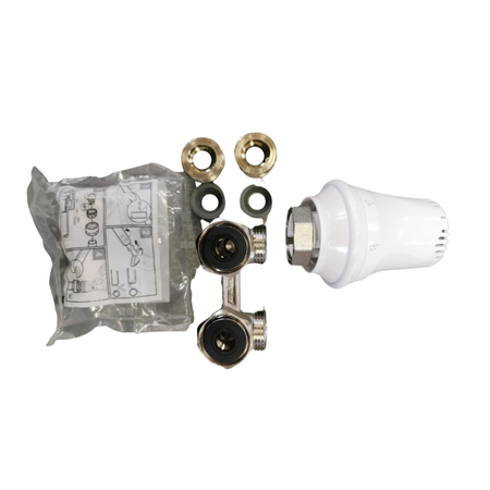 SET INSTALACYJNY (GŁOWICA TER. TC – S4 M30X1,5, DWURUROWY BLOK KURKÓW KĄTOWY ME1/50, NYPLE 1/2" x 3/4", KOMPLET ZŁĄCZA A3 - 16