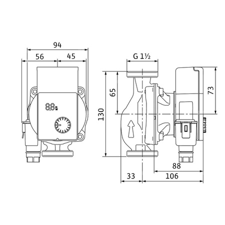 Pompa obiegowa WILO Yonos PICO 1.0 25/1-8-130 1 x 230 V 50/60 Hz, PN 10/10bar