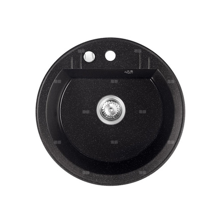 MEZZO II zlewozmywak granitowy 1-komorowy fi51, grafit shine