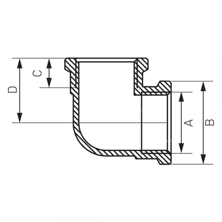Kolano 90' FERRO, mosiądz (chrom), 3/4'' (GW)