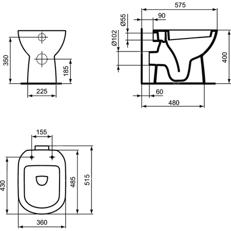 IS I.LIFE A Miska stojąca HO White B/W