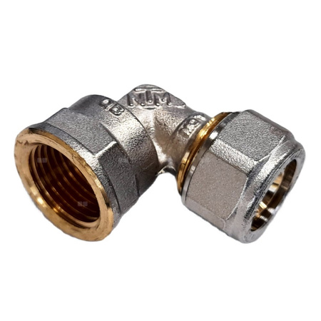 Kolano skręcane QIK Do rur wielowarstwowych, mosiądz, 1/2'' x 16 mm (GW x złącze skręcane)