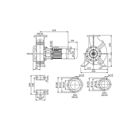 Dławnicowa pompa blokowa Atmos GIGA-B 40/160-1,1/4