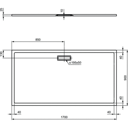 ULTRAFLAT NEW BRODZIK 170X90 PROS.