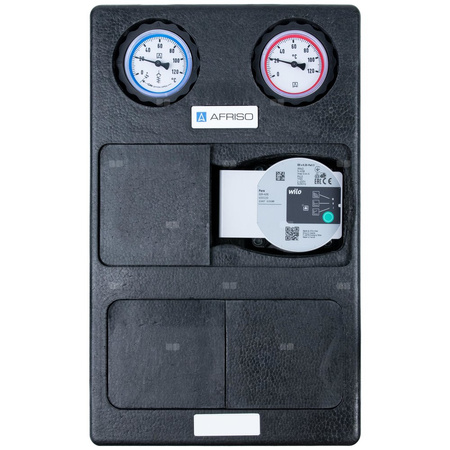 Grupa pompowa AFRISO PrimoTherm K 180-2 DN 25 WP 3-WM GZ x GW 1 1/2'' x 1'', z zaworem mieszającym, z izolacją, z pompą obiegową Wilo Para SC 25/6