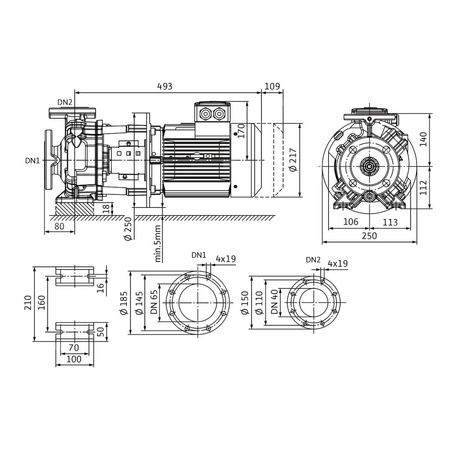 Dławnicowa pompa blokowa Atmos GIGA-B 40/105-3/2