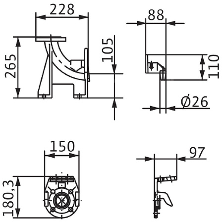 Stopa sprzęgająca żeliwo dł.150mm szer.260mm WILO