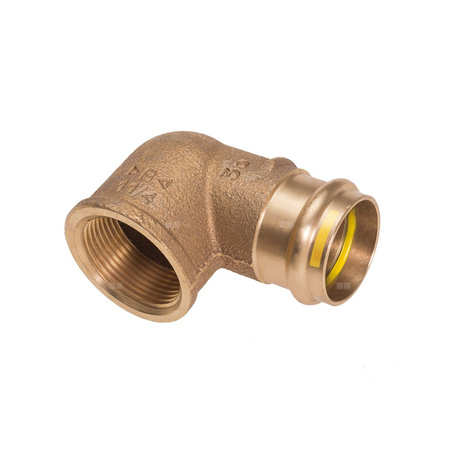 Kolano 90' IBP >B< Press Gas 4090 G do gazu (złoty), 15 mm x 3/4'' (MZ x GW)