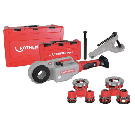 SUPERTRONIC 2000 E, z narzynkami BSPT R 1/2 - 3/4 - 1 - 1 1/4 - 1 1/2 - 2, z adapterem ROFIX, bez akumulatora/ładowarki