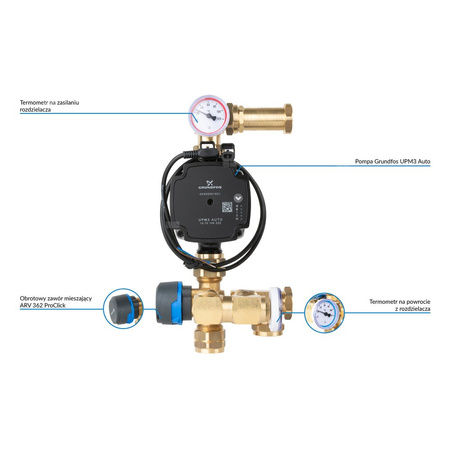 Moduł mieszający BRU 551 do ogrzewania podłogowego z zaworem ARV 362 Vario ProClick
