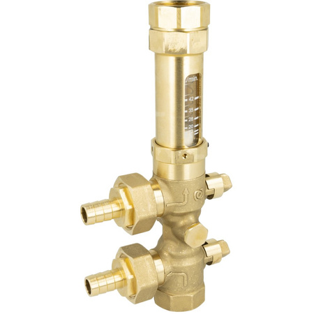 Zespół armatury serwisowej AHS 560 do pomp ciepła, z separatorem zanieczyszczeń ADS 160, z przepływomierzem 5 - 42 l/min, przyłącza GW G1''