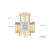 Zawór temp.powrotu kotła ATV 555, DN32, Rp1 1/4", 55°C, Kvs 12 m3/h-AFRISO