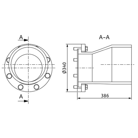 Króciec kołnierzowy DN 200/PE-HD 280x16