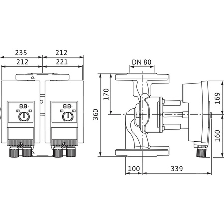 Pompa obiegowa WILO Yonos MAXO-D 80/0,5-12 PN10 1 x 230 V 50/60 Hz, PN 10/10bar