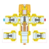 Regulowany termostatyczny antyoparzeniowy zawór mieszający z zaworami zwrotnymi i filtrami do instalacji solarnych. Z funkcją oc