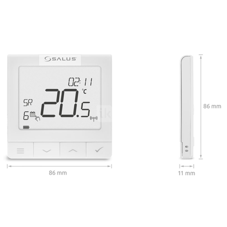 Temostat pokojowy bezprzewodowy SALUS WQ610RF, kolor biały 230 V z wyświetlaczem