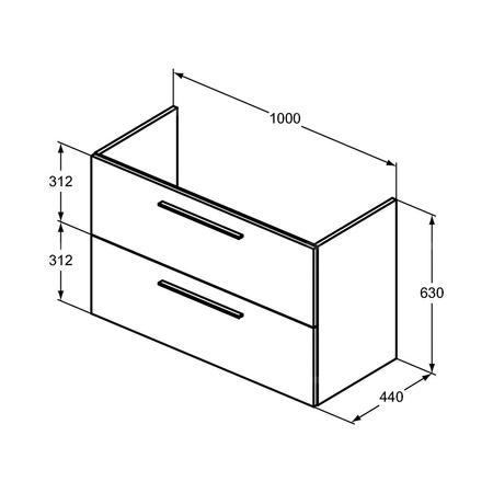 I.LIFE A SZAFKA 2 DRWS 100CM CGRY MTT