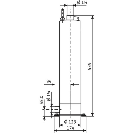 Pompa głębinowa 1-fazowa WILO Sub TWI 5-SE-504EM-FS częstotliwość 50 Hz, moc 0.75 kW 5.2 A, prędkość obrotowa 2810 obr/min