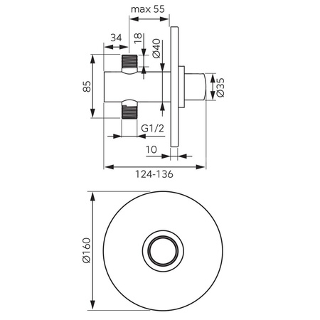 Bateria natryskowa FERRO PRESTIGE PRO, kolor chrom, montaż podtynkowa