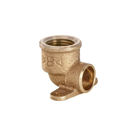 Kolano z łapami - 2 mocowania 90' IBP 4472 G, brąz, 14 mm x 1/2'' (ML x GW)