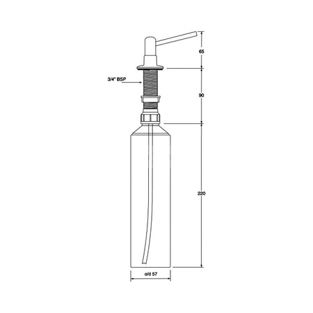Dozownik do płynów mocowany w blacie, zlewozmywaku lub umywalce, Element dozujący mosiądz SATYNA