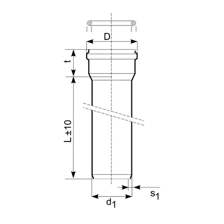Rura kanalizacyjna zewnętrzna pvc-u MAGNAPLAST KGEL 160 x 500 x 4.7 z kielichem lita pomarańczowa, klasa C - SN 8